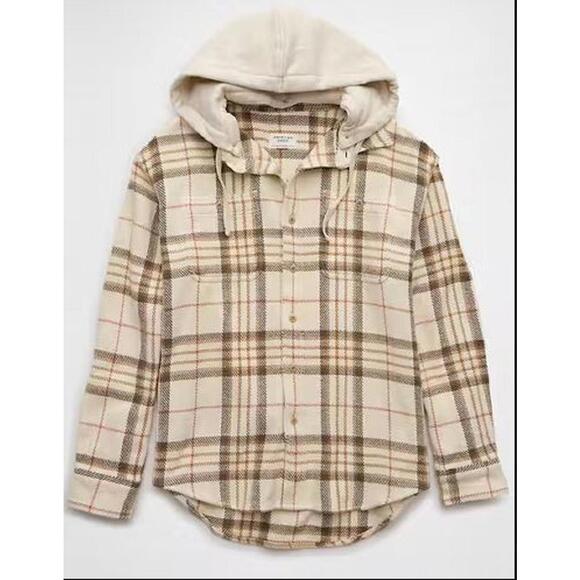 American Eagle Outfitters Other - #1876 American Eagle AE Hooded Plaid Flannel Button up Shirt Size Small & XXL